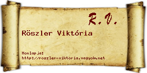 Röszler Viktória névjegykártya